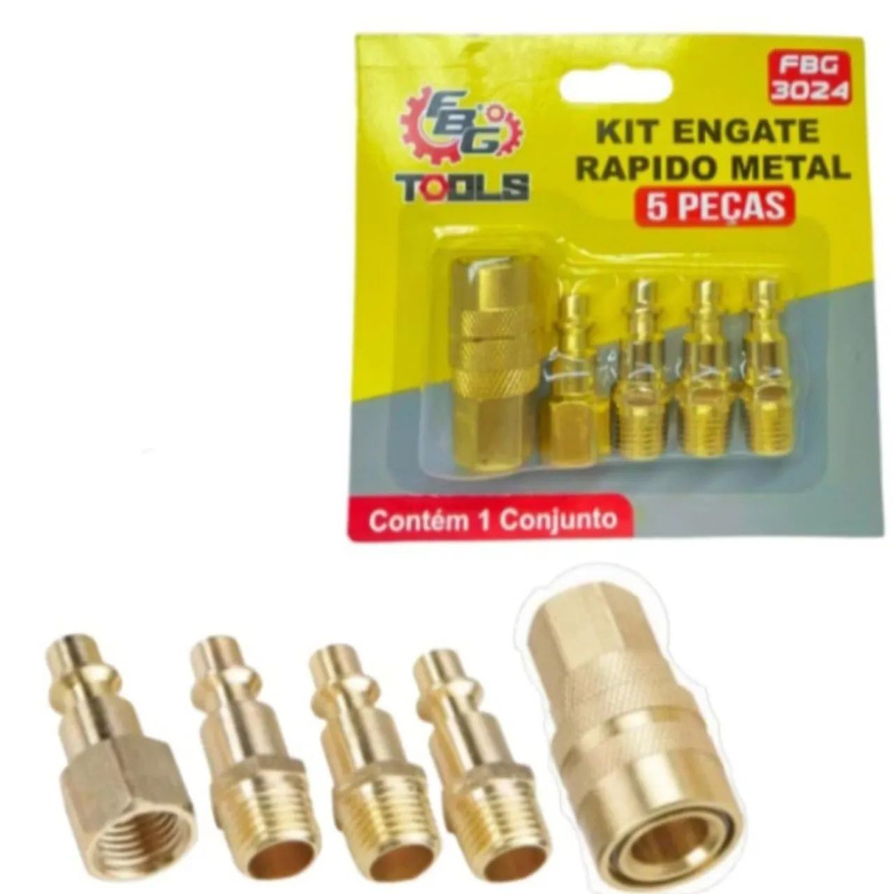 JOGO DE ENGATES RÁPIDOS PARA COMPRESSOR/PISTOLA E FERRAMENTAS PNEUMÁTICO  - Foto 2
