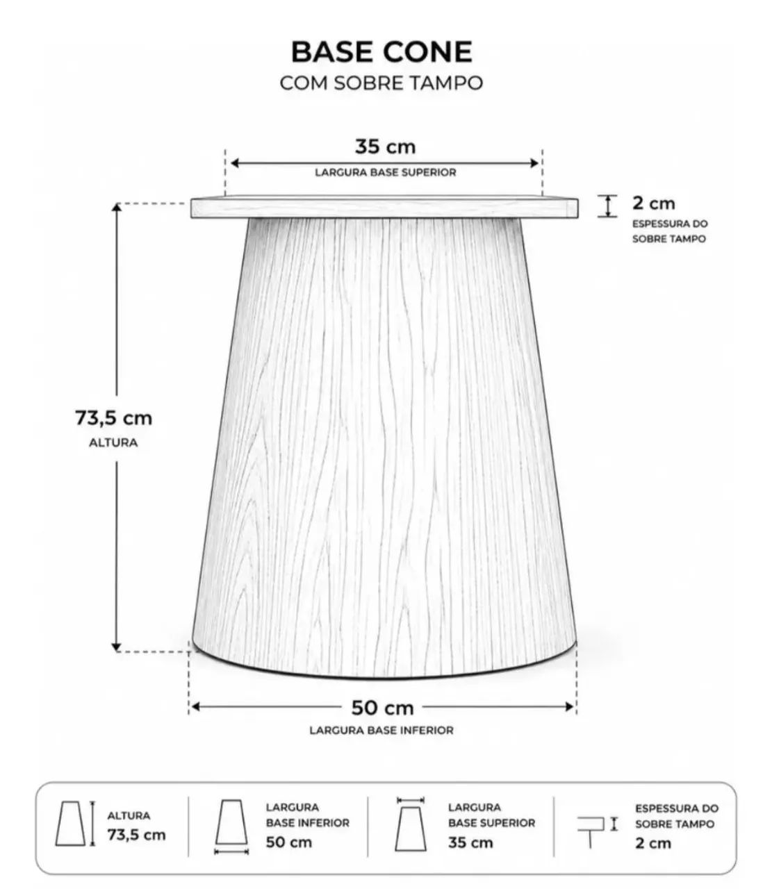 Cone base de mesa  - Foto 4