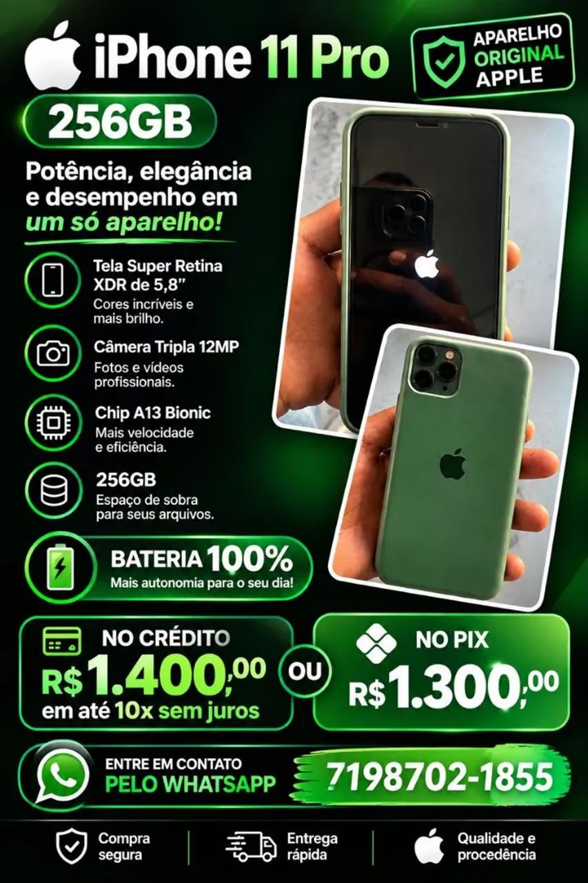 iPhone 11 pro 256 GB - Bateria 100% - Celulares e Smartphones