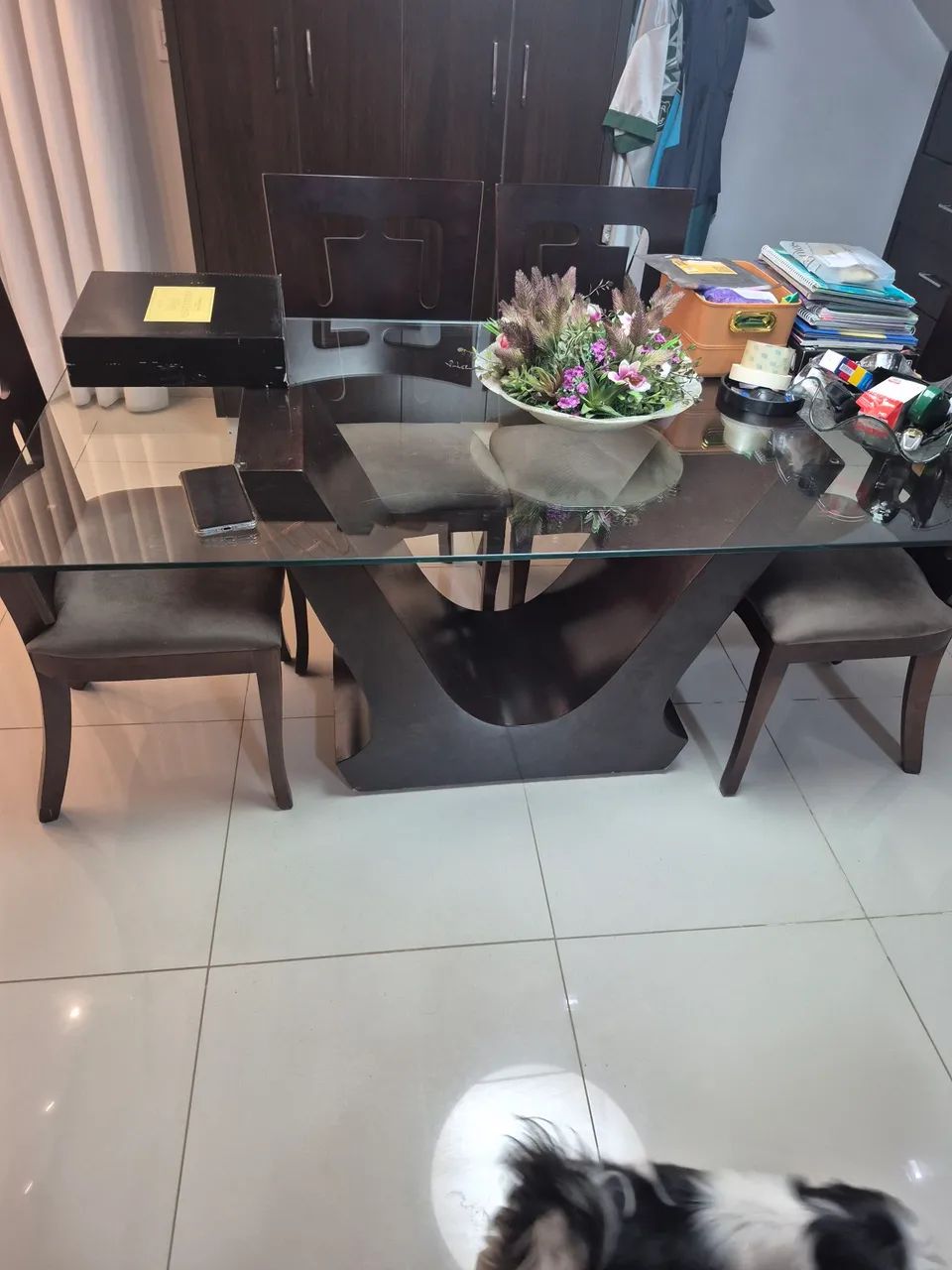 Mesa com tampo de vidro sem cadeira - Foto 3
