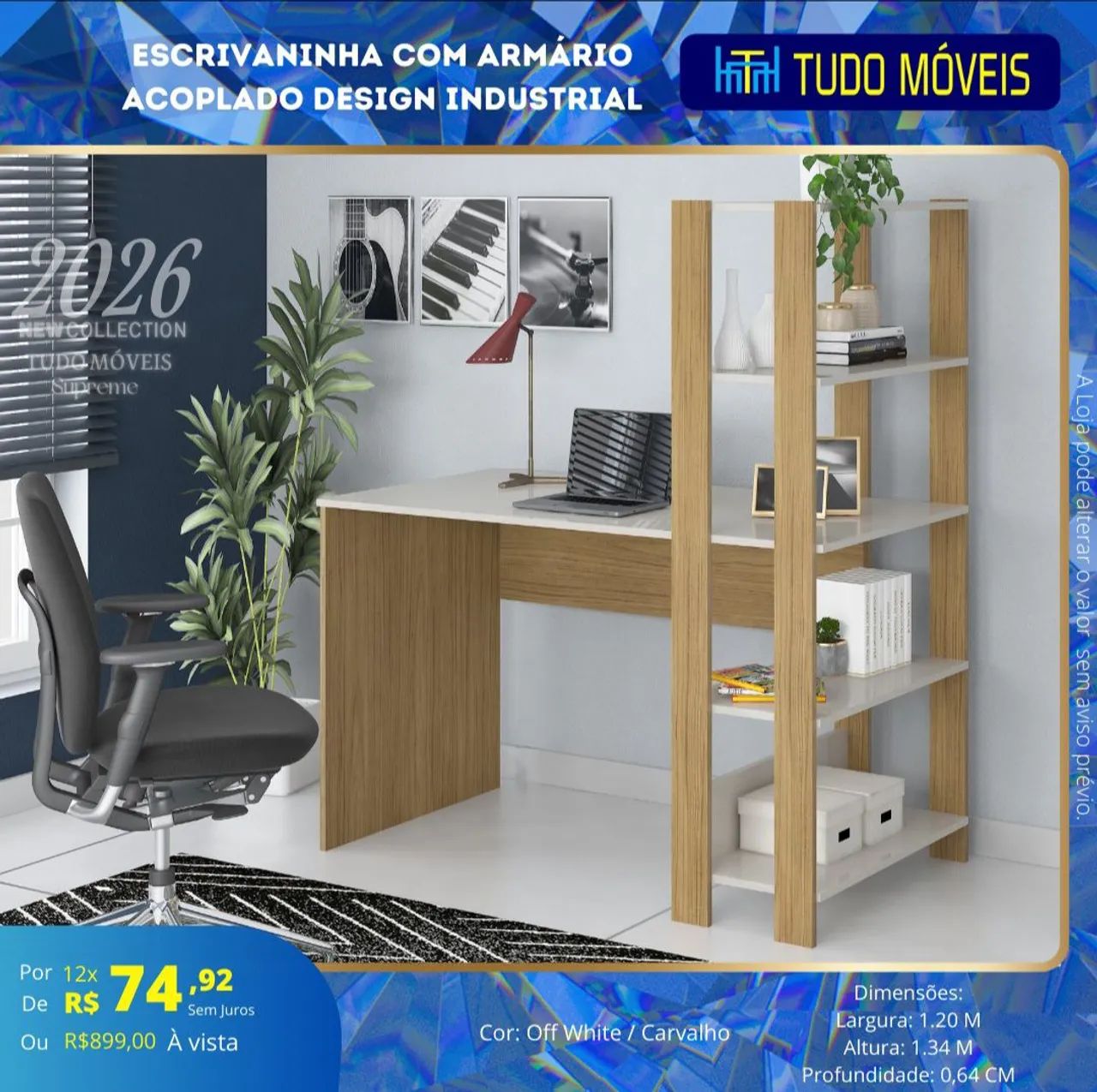 Escrivaninha c/armario acoplado