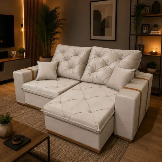 SOFÁ RETRÁTIL E RECLINÁVEL MJ126 2,20M. PRONTA ENTREGA. - Foto 3