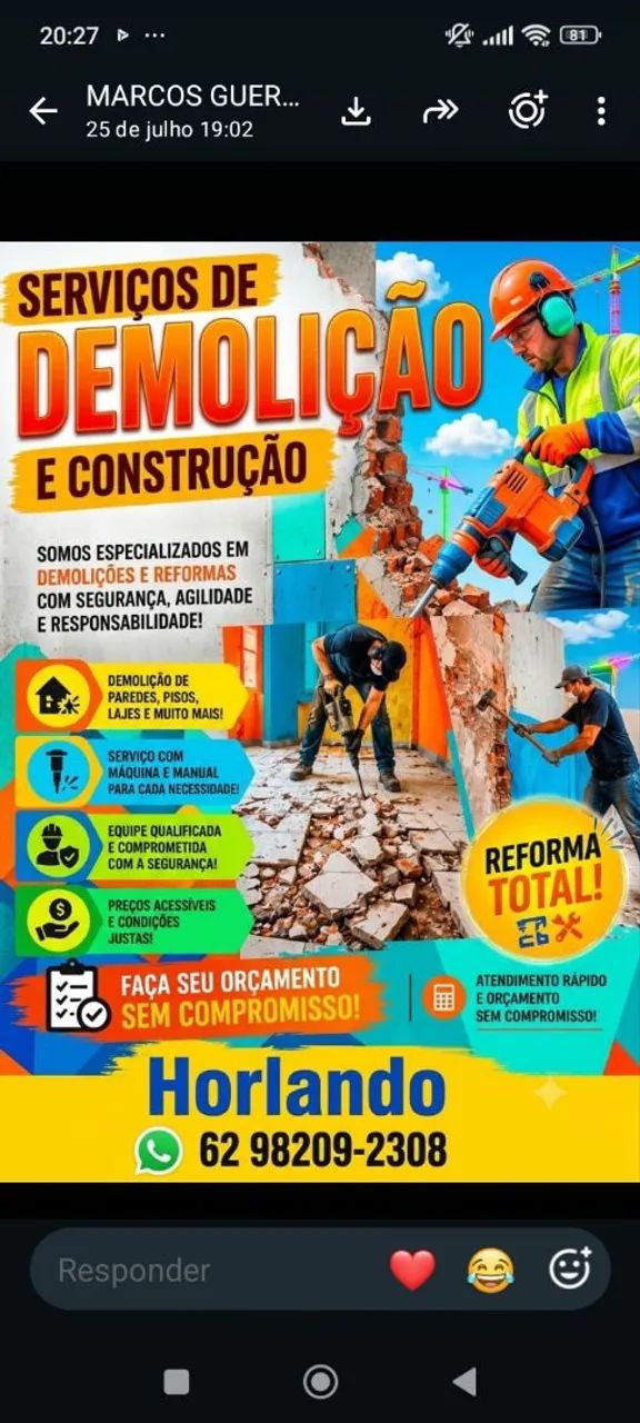 Demolição manual e reforma e máquina 