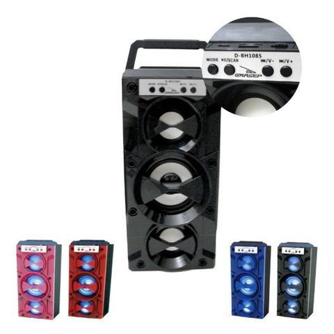 Caixa de Som Amplificada Portátil Bluetooth D-BH1085 Grasep Radio Fm Pen Drive Mp3 - Foto 3