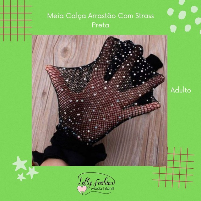 Meia Calça arrastão com strass  - Foto 3
