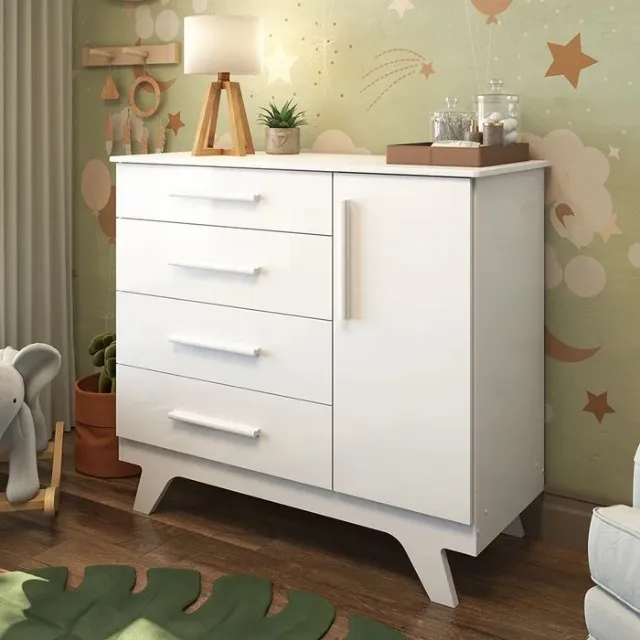 Comoda Infantil Retro Lisa 100% MDF - Peroba Moveis
