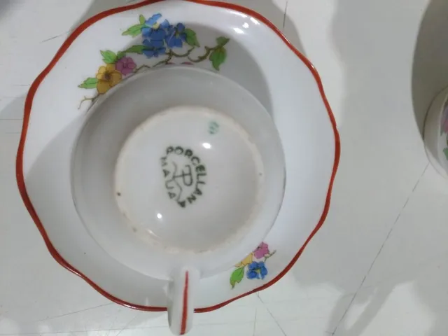 maravilhoso aparelho café porcelana mauá dec.ouro18k,déc.60