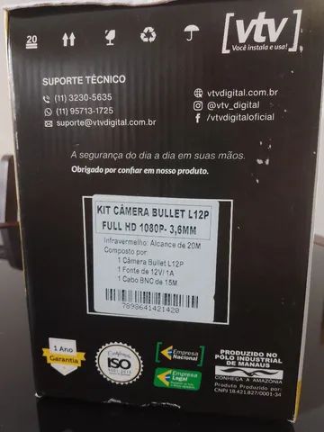 Kit câmera de segurança Full HD infra vermelho 435689764967557123