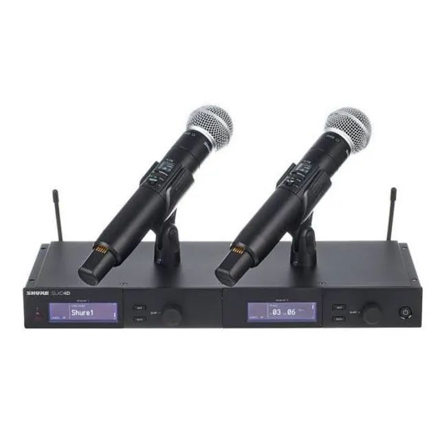 Sistema Duplo Shure Microfone sem Fio SLXD24D/SM-58-G58 Digital Profissional
