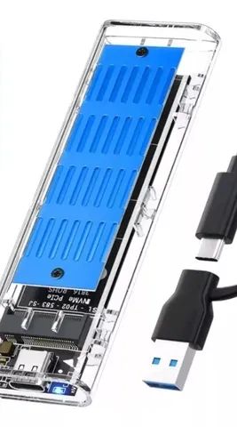 Case Transparente Ssd M.2 Nvme Conector Usb Tipe C Android - Foto 4