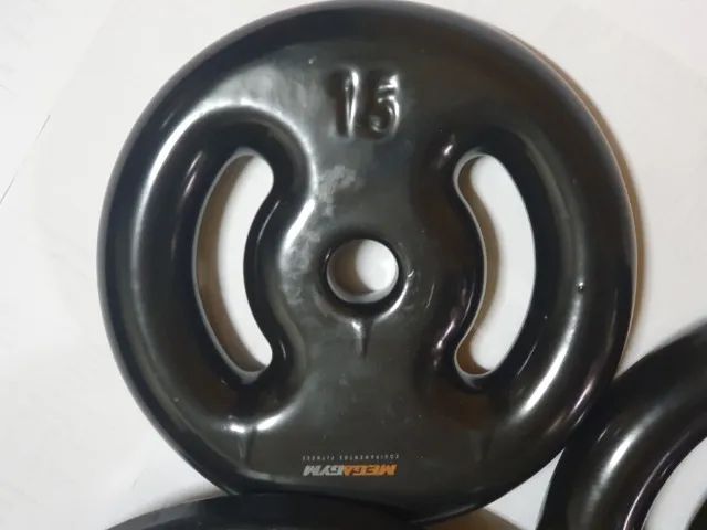 Kit Anilha 15 E 20 Kg Emborrachada + Anilha 25 Ferro Fundido (Novas - Sem Uso) - Foto 5