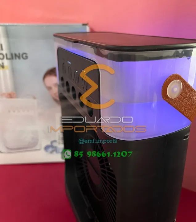 AR-CONDICIONADO Mini CLIMATIZADOR, Umidificador Portátil USB LED - Foto 6