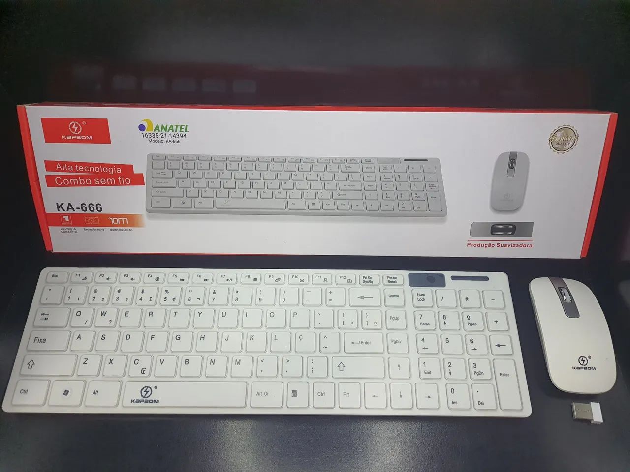 Kit Teclado e mouse sem fio branco - Foto 3