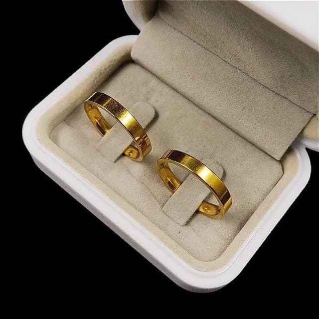 Pares de alianças banhados a ouro18k  - Foto 3