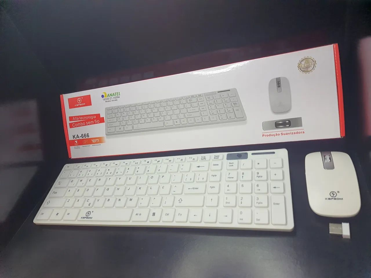 Kit Teclado e mouse sem fio branco - Foto 4