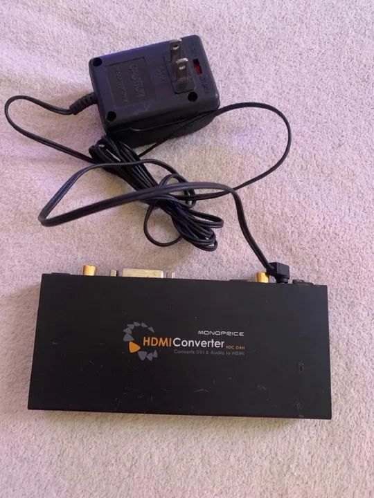 Conversor adaptador DVI e áudio para hdmi 