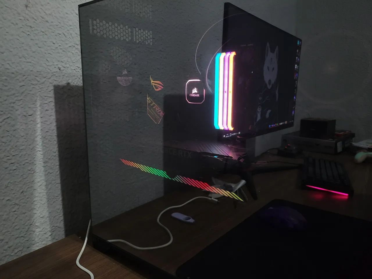 Kit Placa mae Asus Strix Z490 + Cpu i7 10700k + Memória RAM Corsair 32gb 3600mhz - Foto 4