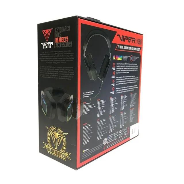 Headset Gamer Patriot Viper V380 RGB, Conexão USB, 7.1 Virtual Surround, Driver 53mm, Pret - Foto 4
