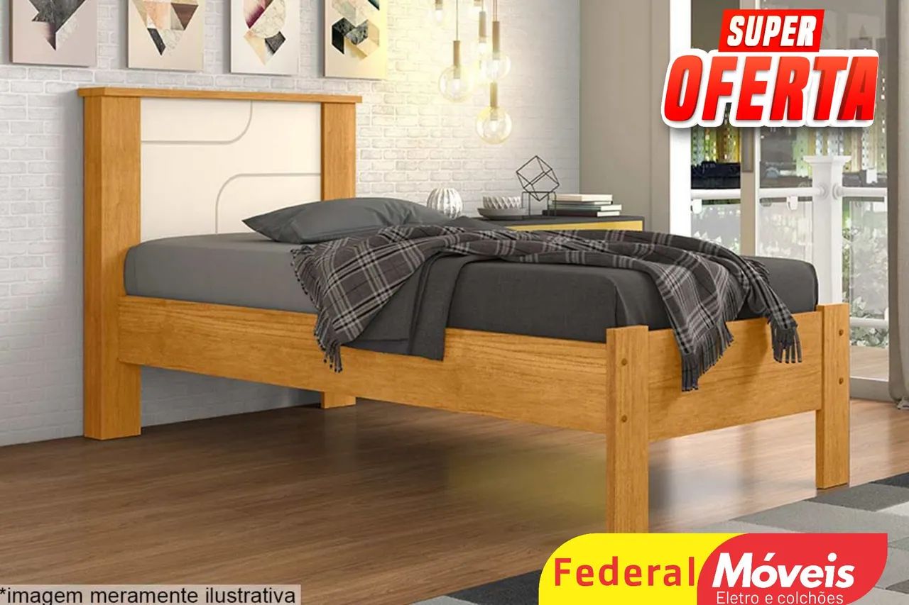 Cama Solteiro em MDF Promoção - Entregamos
