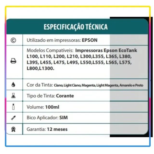 Tintas compatíveis com impressora taque de tinta Epson, HP e Canon - Foto 3