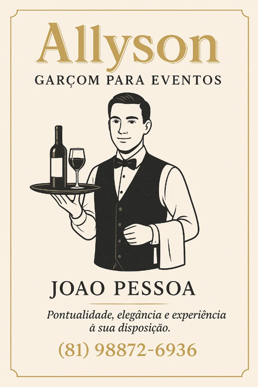 Allyson - Garçom Profissional para Eventos