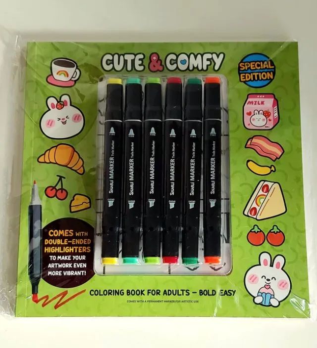 livro de colorir Cute & Comfy Coloring Book For Adults Bold Easy Special Edition - Vol 3  - Foto 5