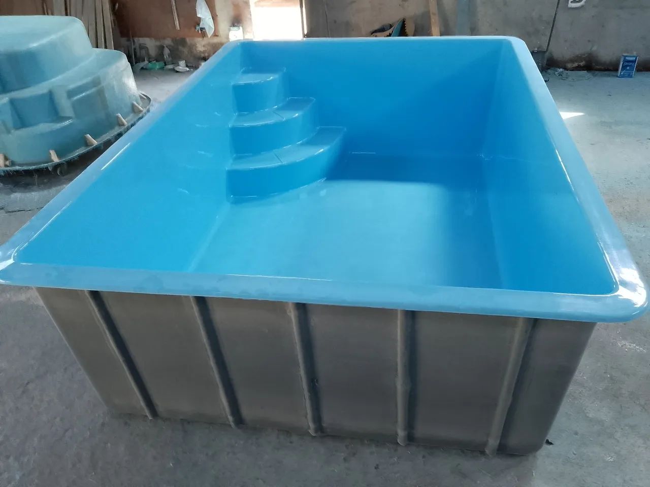 Piscina fibra 3.75x2.75x1.15 Brasfibras ® casco e equipamentos 
