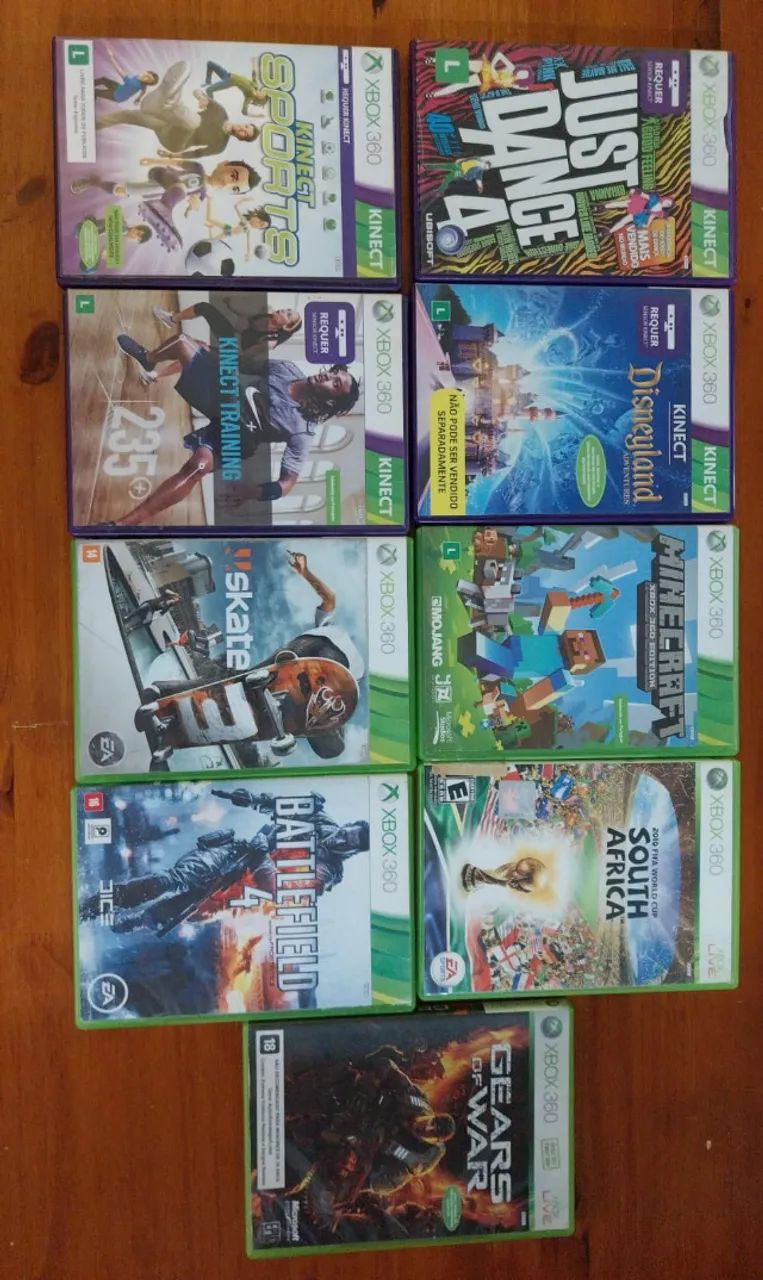 Xbox 360 Slim 4GB + HD 250GB + Kinect + 1 Controle + 8 Jogos. Completo e em Ótimo Estado - Foto 4