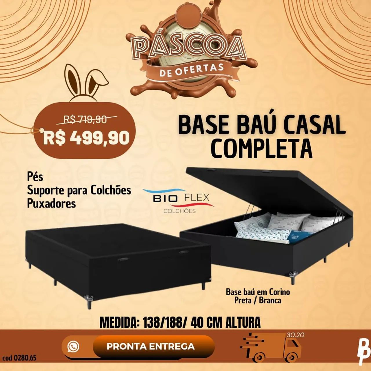 Base Box Casal com Baú - R$499,90 - Foto 3