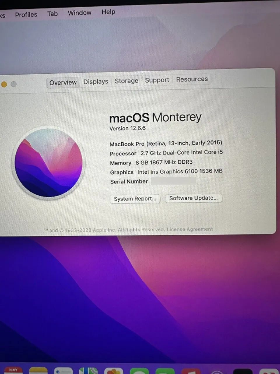 Apple Macbook Pro 2015 A1502 i5 2,7ghz 13 polegadas 8gb ram 128gb SSD Monterey  - Foto 2