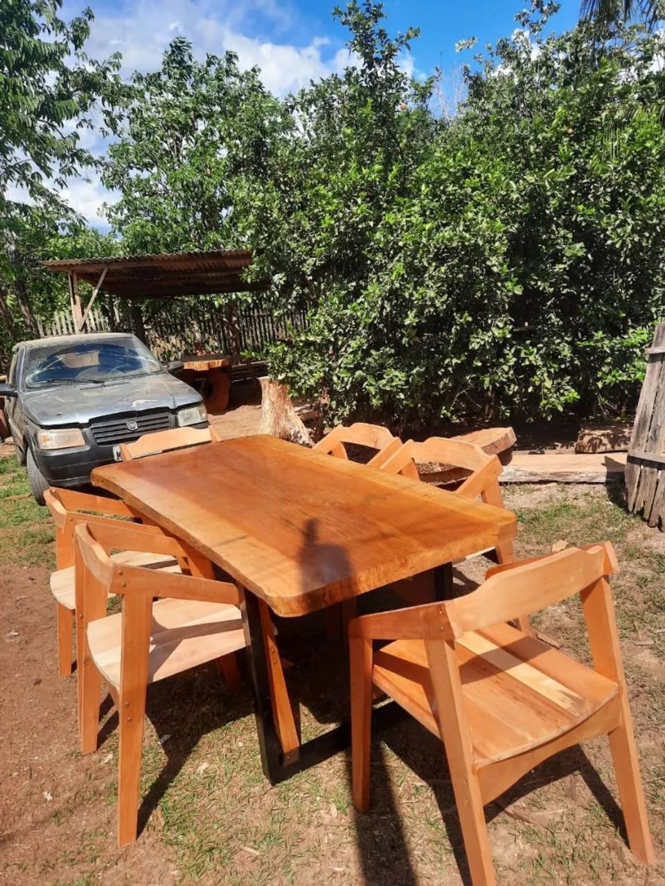 Rustic dining table with benches63824088486787121