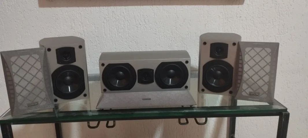 Caixas Bookshelf Denon 3.0 Trio Frontal- SC A65-C65 Prateado 100w 6 Ohms.