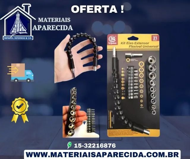 Kit Eixo Extensor Flexivel Soquetes C/21 SQ 4257