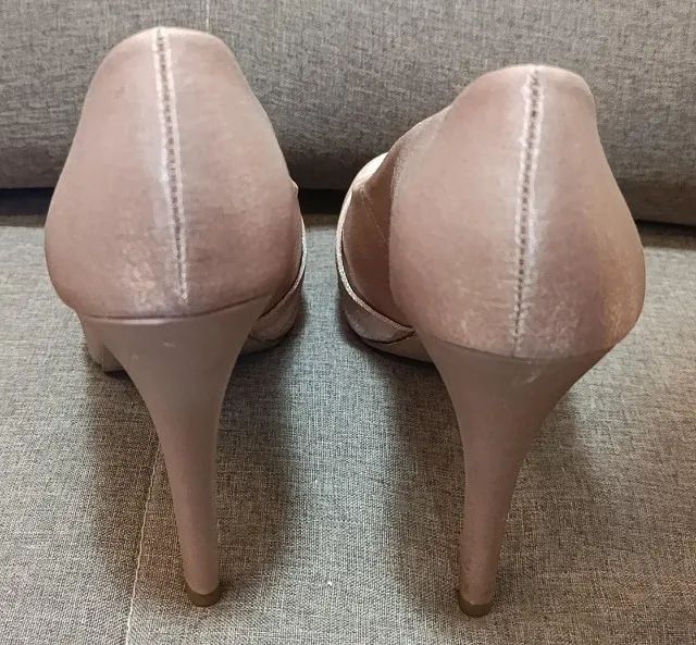 Sapato peep-toe tecido - Foto 5