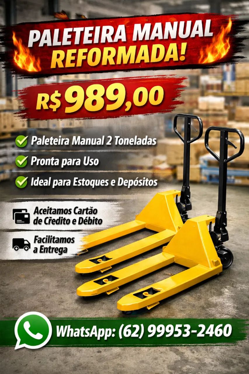 Paleteira manual 2 toneladas com garantia