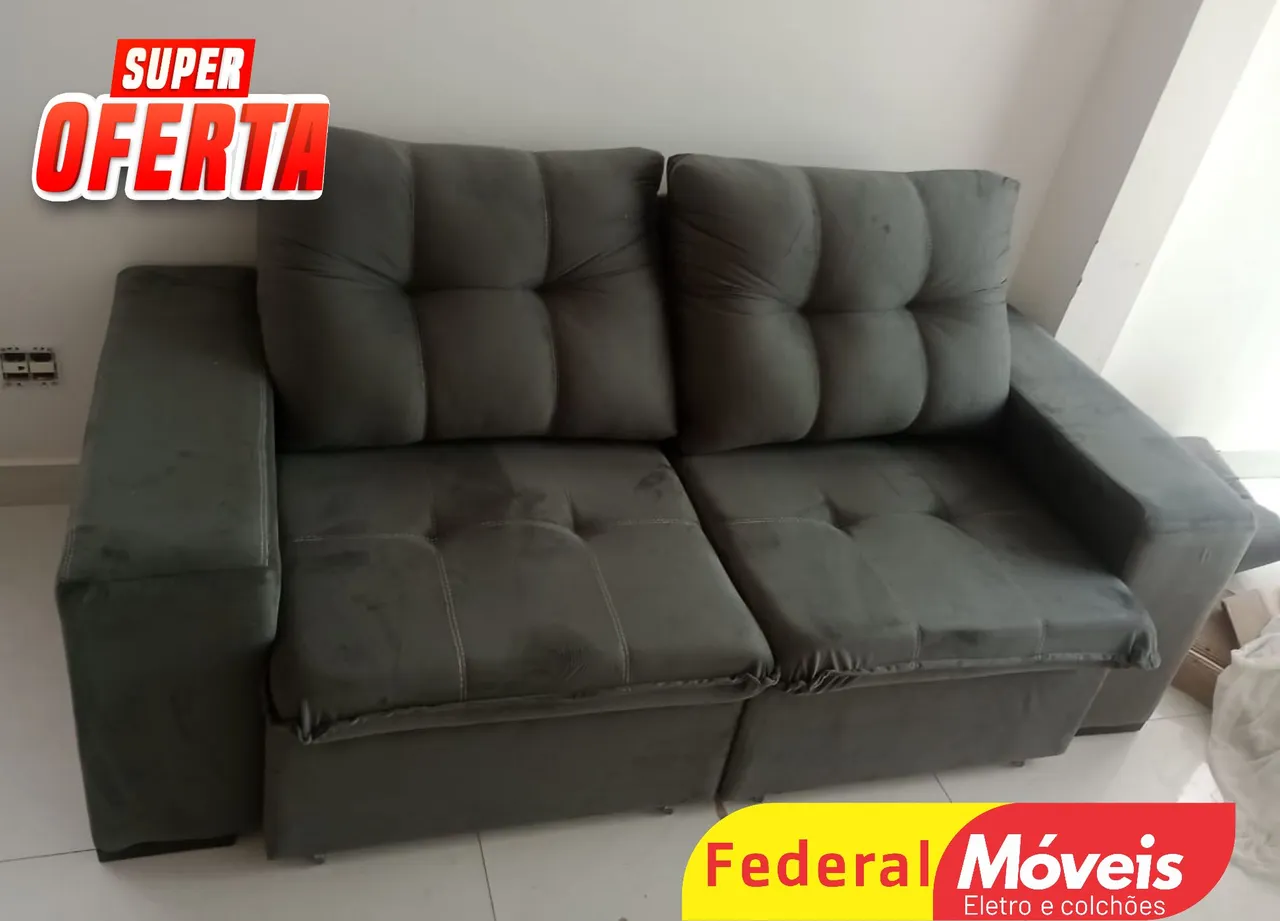 Sofá 2,00m Retrátil e Reclinável - Oferta