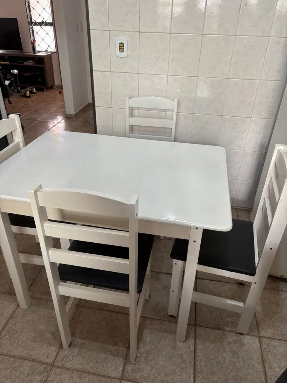 Mesa de Jantar Branca 4 Cadeiras - Foto 4