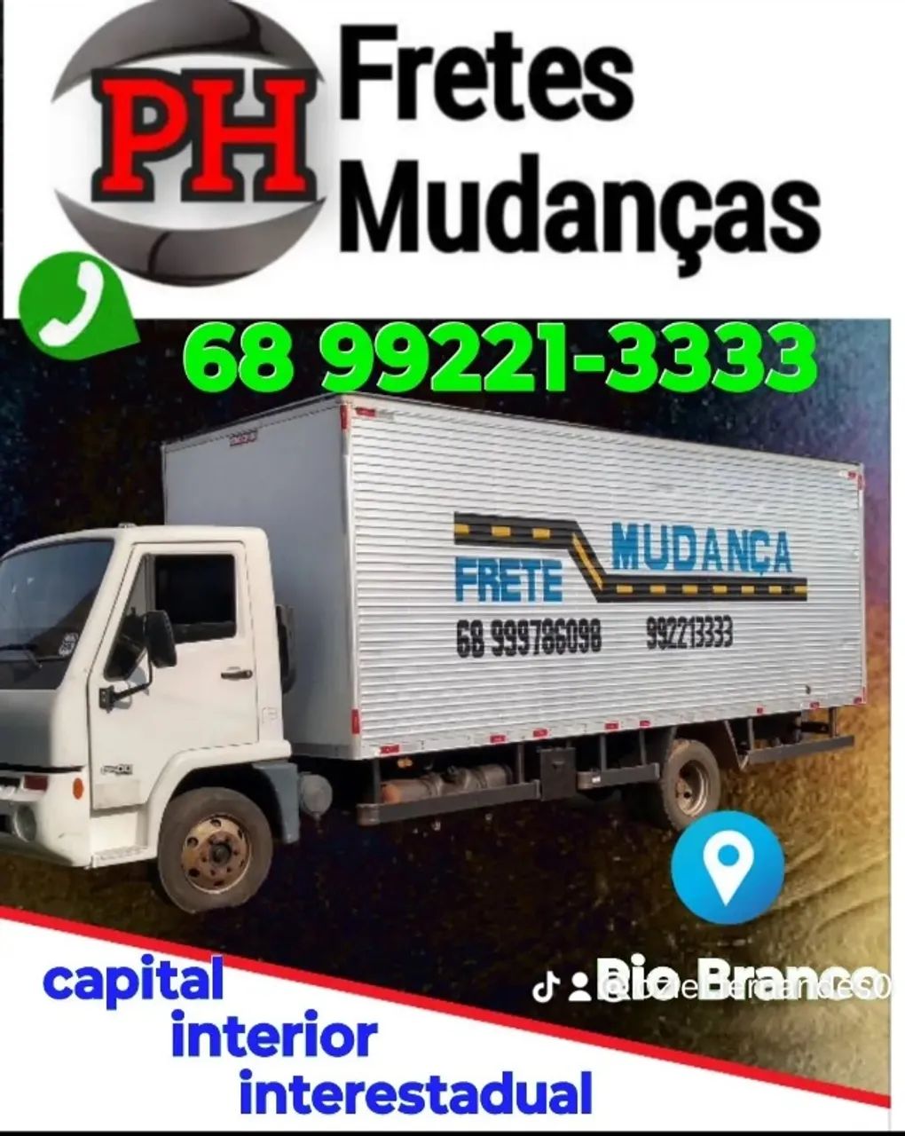 Disponível para mudanças e transportes
