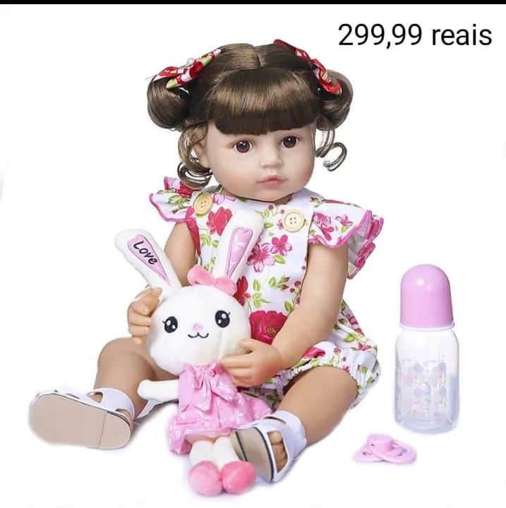 Boneca Reborn Menina  - Realista - Acessórios