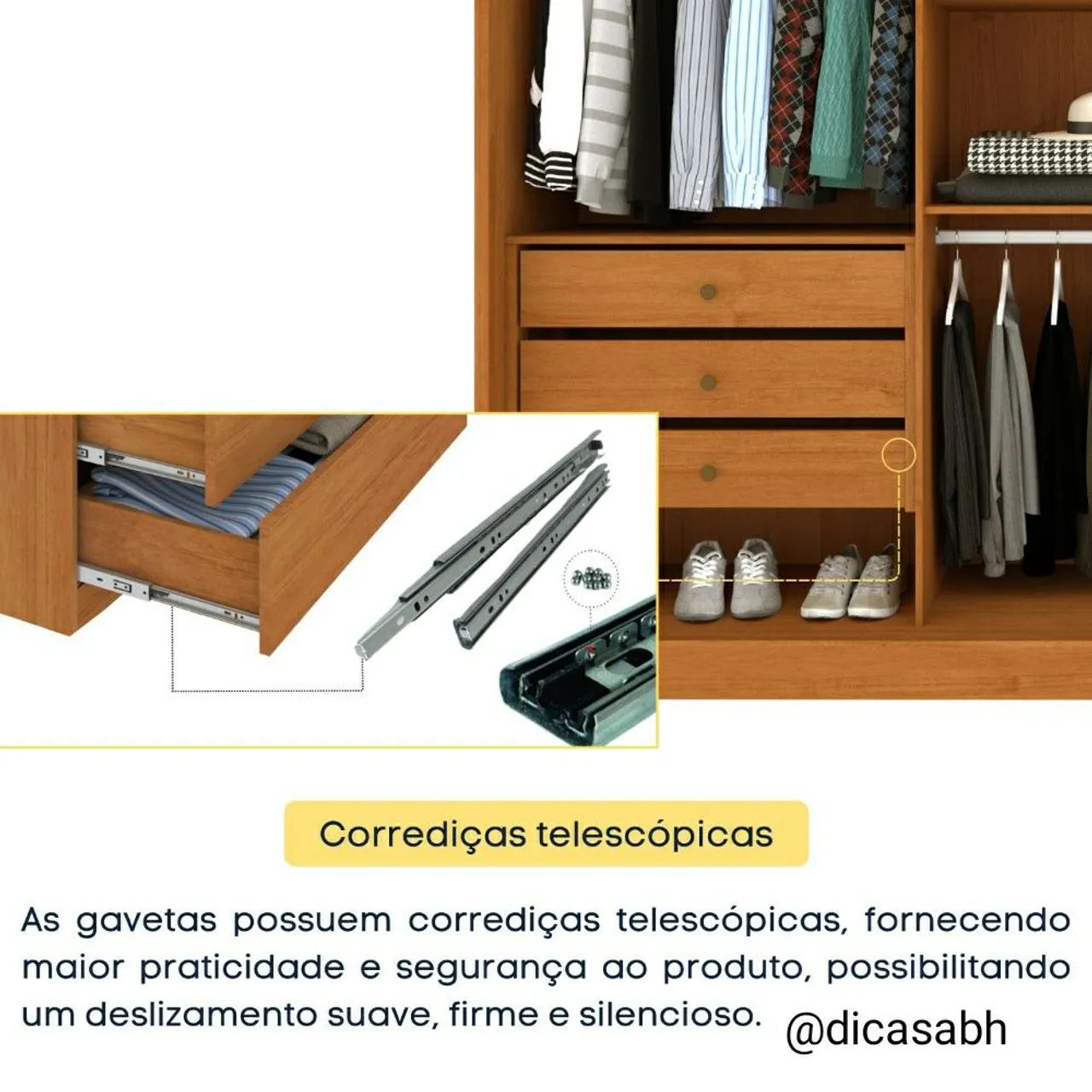 Guarda-Roupa de correr com espelho - 2,70m   - Foto 3
