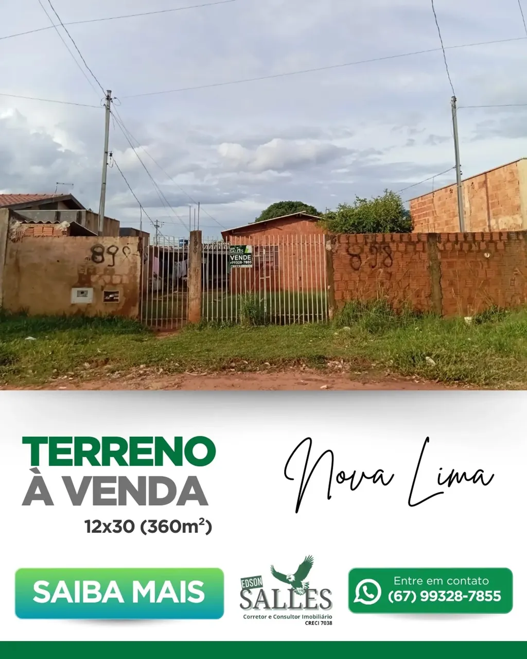 Terreno para venda possui 360 metros quadrados em Nova Lima - Campo Grande - MS