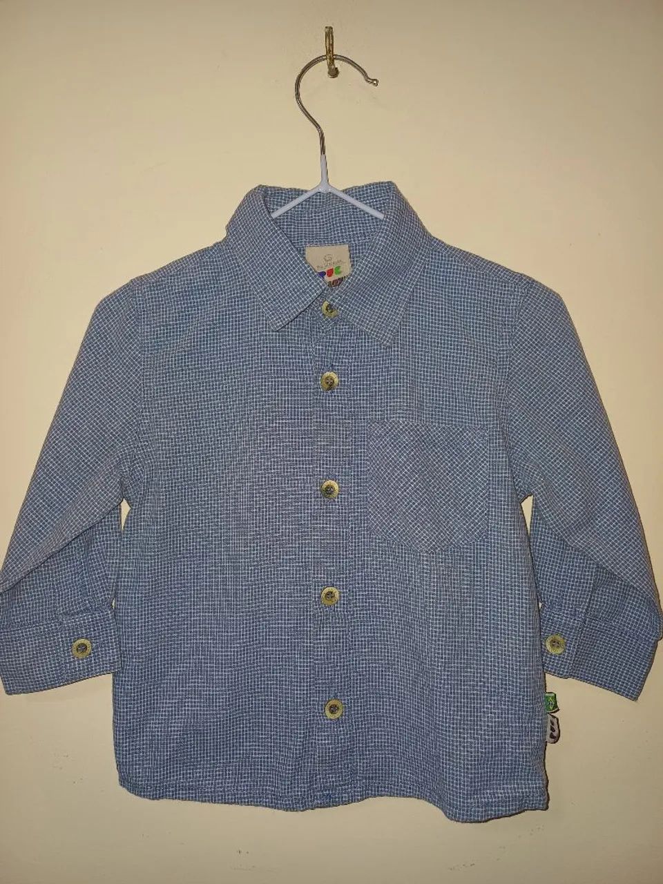 Camisa Puc xadrez infantil semi-nova 