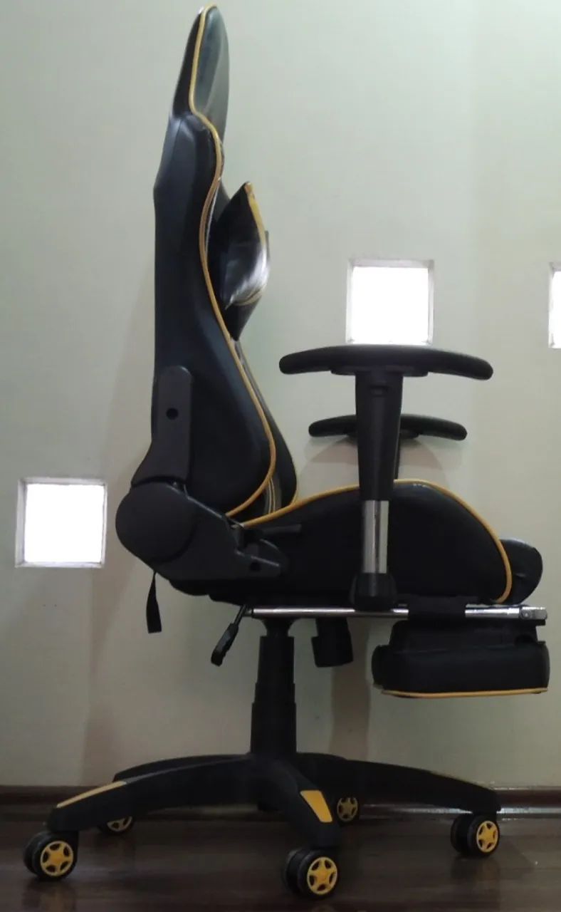 Cadeira gamer preta e amarela - Foto 2