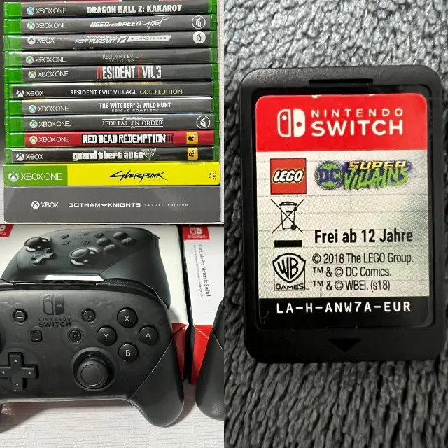 Lote jogos Xbox one/Series + Jogo Switch + 2 controles Switch Pro