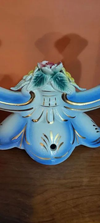 Antiguidade Candelabro porcelana  - Foto 4