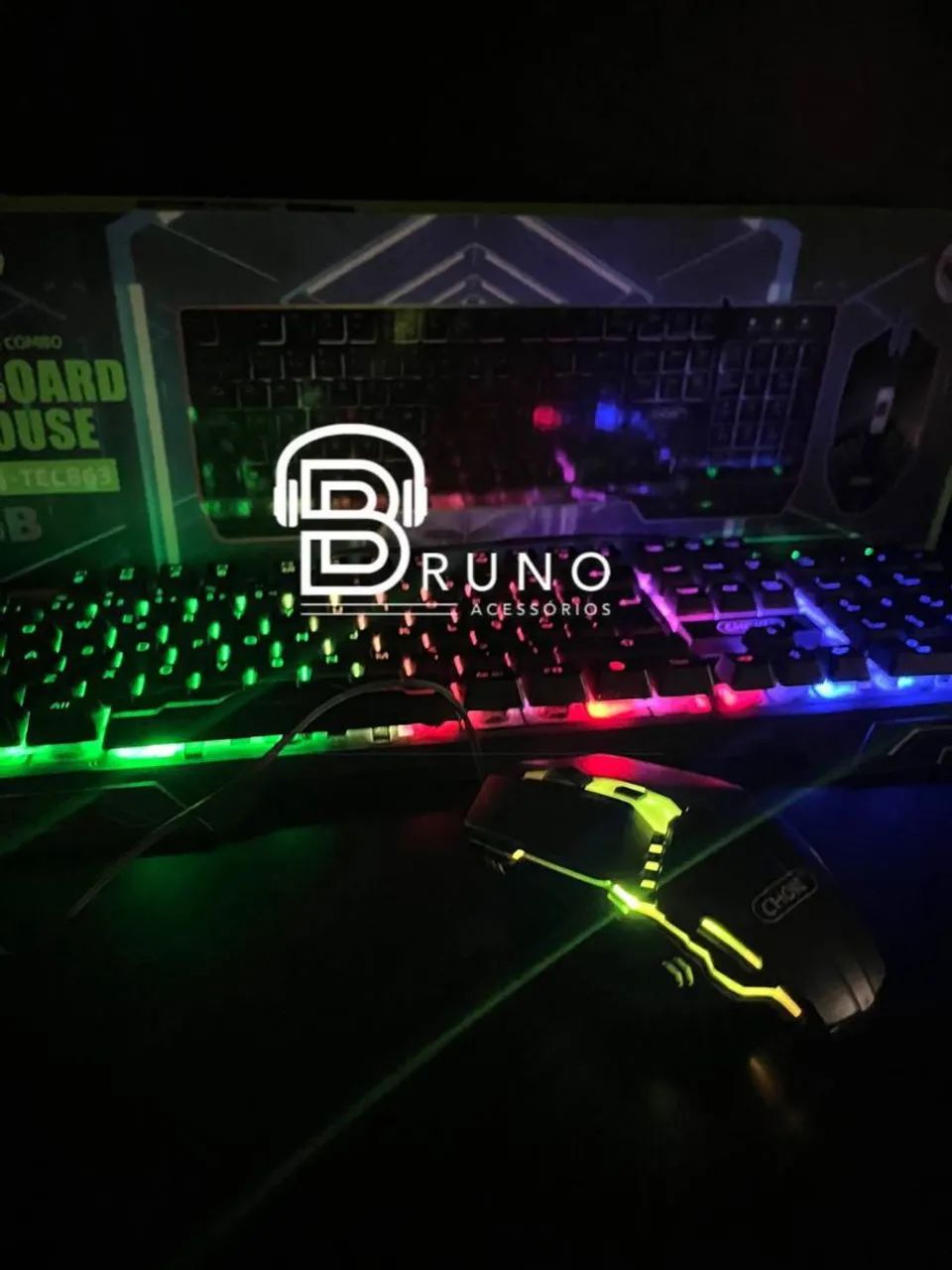 Kit Teclado e Mouse Gamer RGB - Iluminação LED