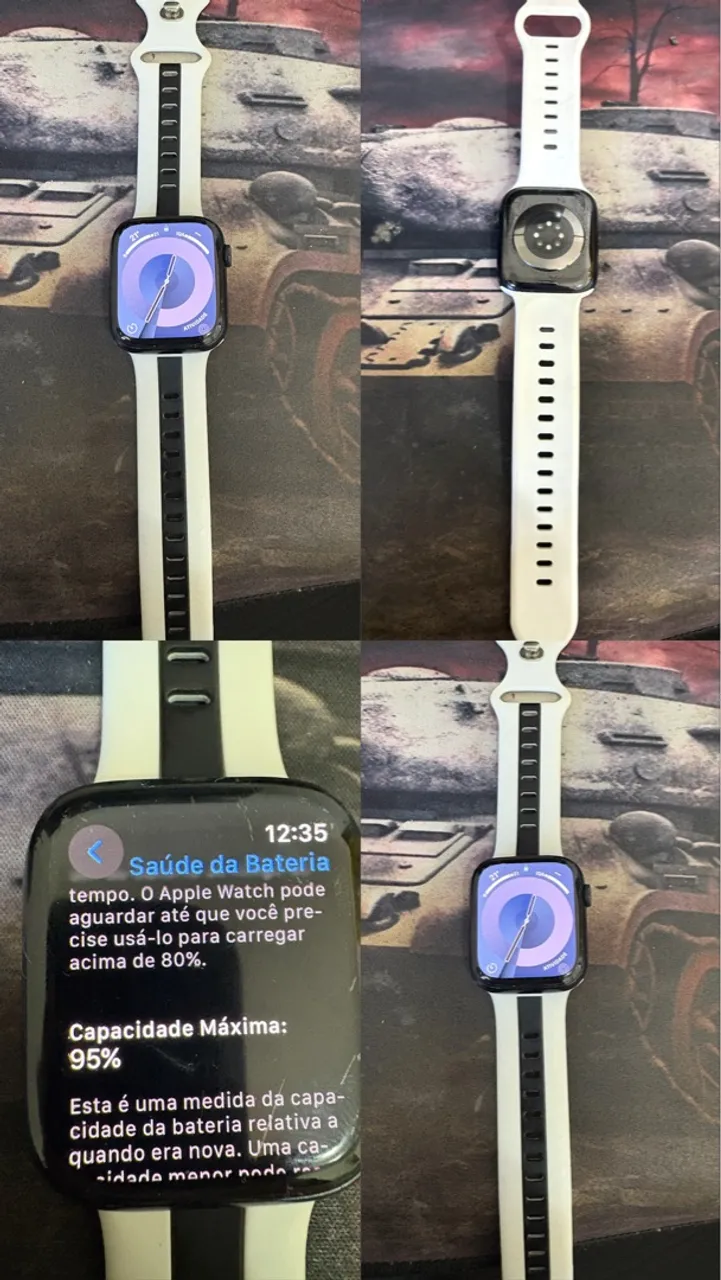 Apple Watch Series 8 45mm - Saúde da Bateria em 95%