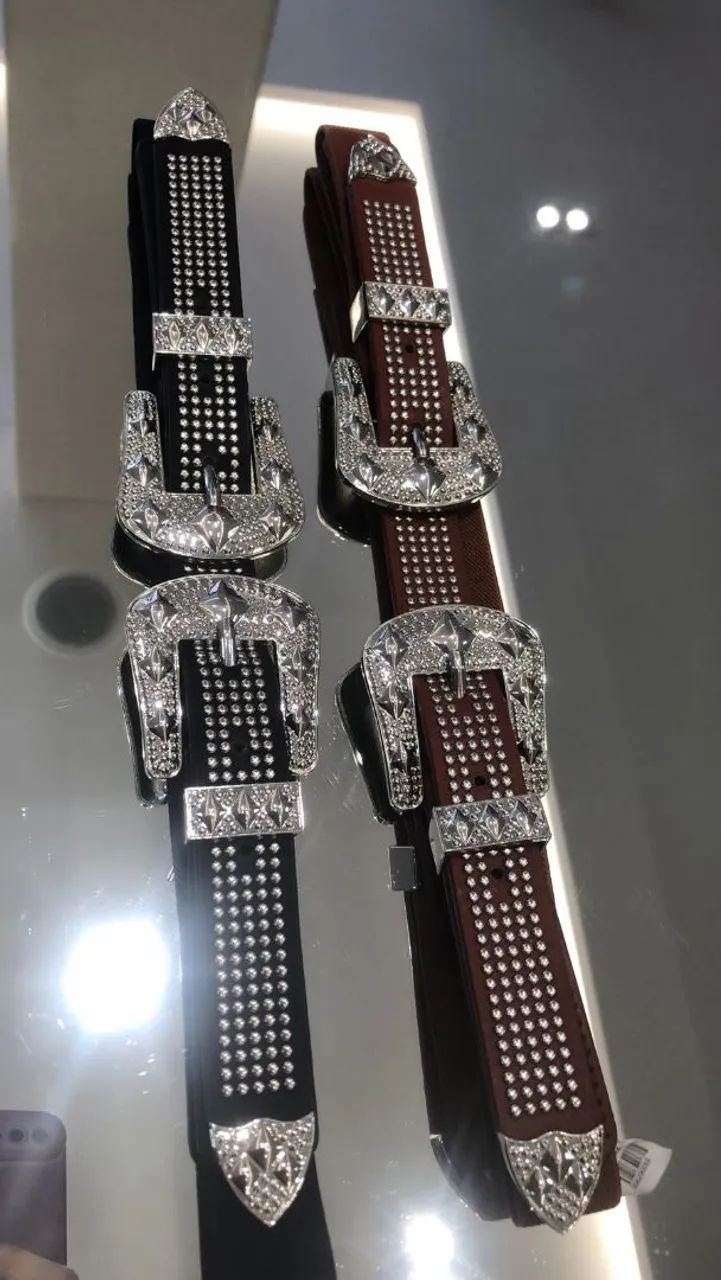 cropped xadrez e cinto - Foto 2