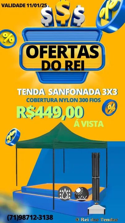 Tendas e toldos sanfonada para eventos,Diversos tamanhos e cores leia o anúncio  - Foto 2