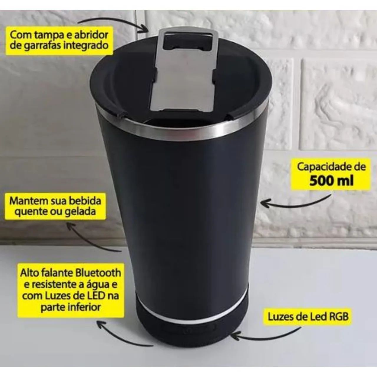 copo térmico Bluetooth  - Foto 6